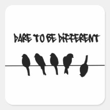 Vogels op een draad - durf verschillend te zijn sticker