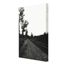 Voie ferrée noire et blanche impressions sur toile