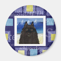 Voilier d'été de Schipperke Aimants Pour Réfrigérateur