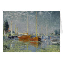 VOILIERS de MONET Argenteuil sur la salutation de  Cartes De Vœux