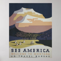 Voir l'affiche de voyage de l'Amérique - du Montan