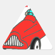 VOITURE A PEDALES.png Sticker En Triangle