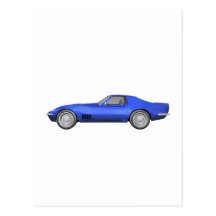 Voiture de sport 1970 de Corvette : Finition bleue Cartes Postales