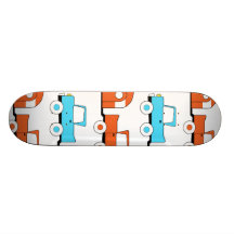 Voiture vintage orange de rétro de camping turquoi skateboard customisable