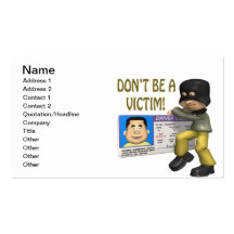 Vol d'identité cartes de visite personnelles