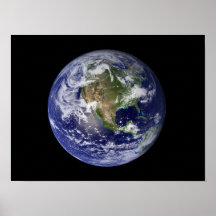 Volledige Aarde die Noord-Amerika tonen Print