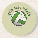 Volleyball de filles en vert dessous de verre