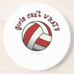 Volleyball de rouge de filles dessous de verre
