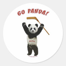 Vont l'ours d'hockey de panda autocollant