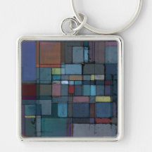 Vóór Dawn Abstract Square Metal Keychain Sleutel Hangers