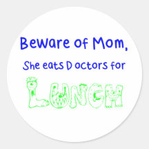 Voorzichtig zijn van Mamma Ronde Sticker