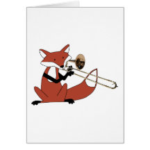 Vos die de Trombone spelen Wenskaarten