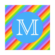 Votre lettre, arc-en-ciel barre le monogramme toiles tendues