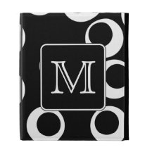 Votre lettre. Monogramme noir et blanc. Motif d'am Coques iPad Folio