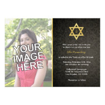 Votre photo - invitations élégants de bat mitzvah
