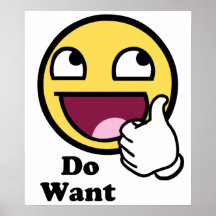 Voulez le smiley impressionnant de visage posters