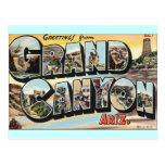 Voyage vintage de canyon grand cartes postales