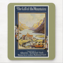 Voyage vintage - parc national Mousepad de glacier