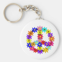 Vrede en Flower power Sleutelhangers