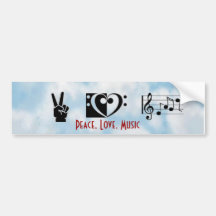 Vrede, Liefde, de Sticker van de Bumper van de Muz Bumpersticker