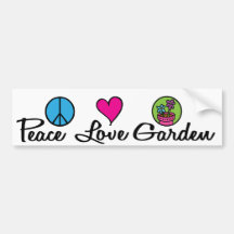 Vrede. Liefde. Tuin Bumperstickers