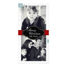 Vrolijke Familie Twee van Kerstmis de Kaart van de Fotokaarten