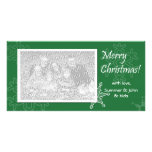 Vrolijke Kerstmis! De groene Kaart van de Foto Gepersonaliseerde Fotokaarten