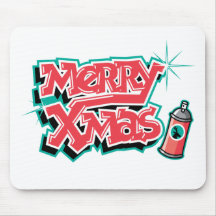 Vrolijke Kerstmis Graffiti Muis Mat