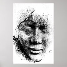 vrouw in gedacht standbeeld print
