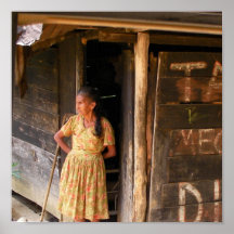 Vrouw op canvas print