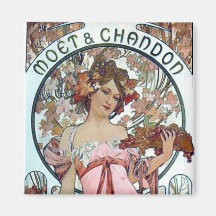 vrouw van de de sterchampagne van het muchaart dec magneet