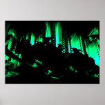 Vue abstraite de ville affiches