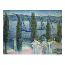 Vue côtière avec des arbres de Cypress, 1896 Cartes Postales