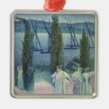 Vue côtière avec des arbres de Cypress, 1896 Décoration De Noël