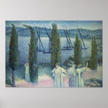 Vue côtière avec des arbres de Cypress, 1896 Posters
