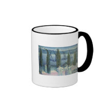 Vue côtière avec des arbres de Cypress, 1896 Tasse À Café