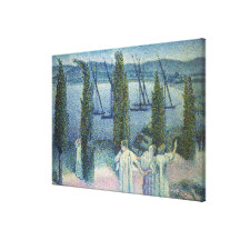 Vue côtière avec des arbres de Cypress, 1896 Toile Tendue
