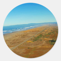 Vue de l'océan pacifique du bluff de Tableau Adhésif Rond
