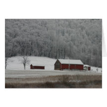 Vue de pays en hiver, carte pour notes