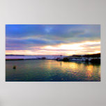 Vue de plage de crique de lance, affiche de Terre-