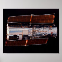 Vue de télescope de Hubble de découverte de navett Affiches