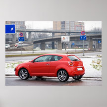 Vue de voiture de côté affiches