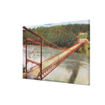 Vue du vieux pont suspendu toile tendue