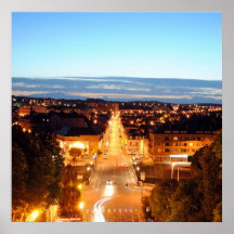 Vue imprenable Ville de nuit Affiches