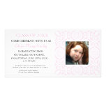 Vue rose - invitations de fête de remise des diplô carte avec photo