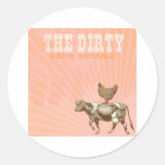 Vuile Dieren, de Bruine Bruine Koe van de Kip Sticker