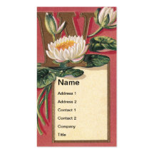 W est pour le nénuphar modèle de carte de visite