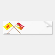 Wallon et drapeaux croisés de Liège Adhésifs Pour Voiture