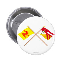 Wallon et drapeaux croisés de Liège Badges