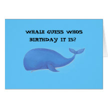 WALVIS, DE VERJAARDAG VAN DE GISSING WHOS VAN DE W WENSKAARTEN